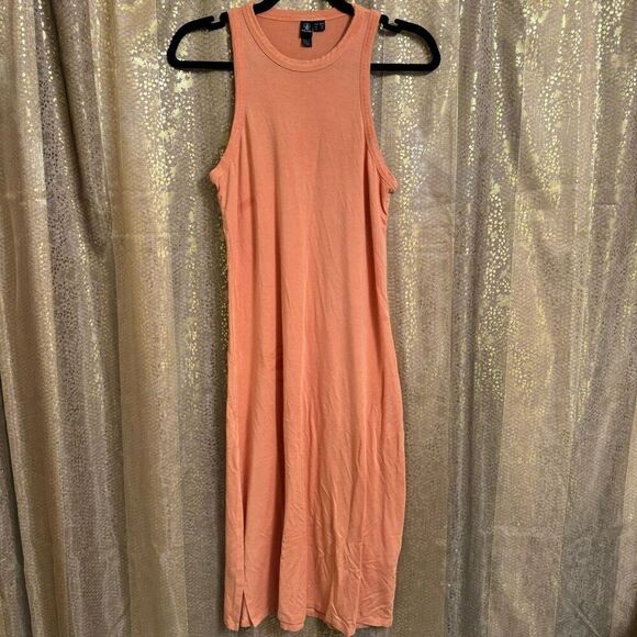 Volcom Stonelight Clay Peach Orangey Racerback Midi Maxi Dress Med Flawed - Picture 1 of 12